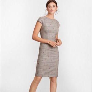 Brooks Brothers Floral Plaid Jacquard Sheath Dress